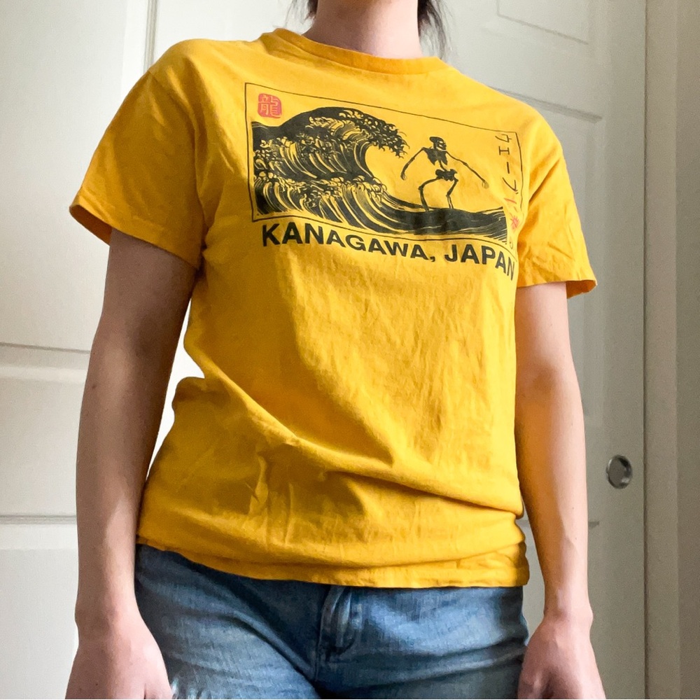 Yellow Kanagawa Japan Graphic T-Shirt